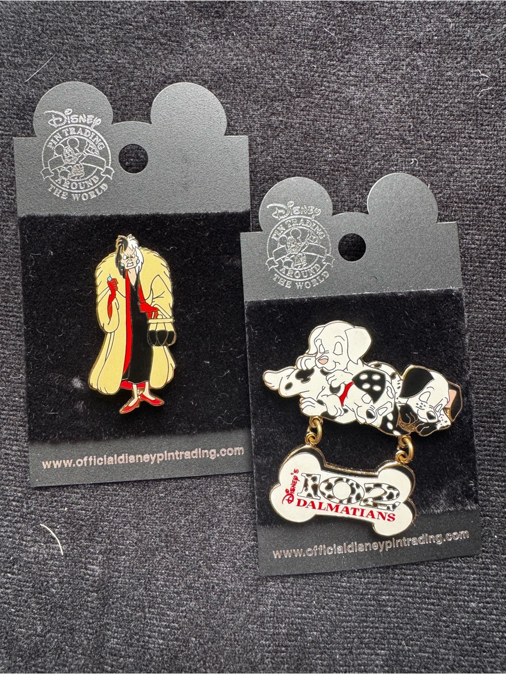 Disney 102 Dalmatians Cruella de Vil Trading Pins Vintage